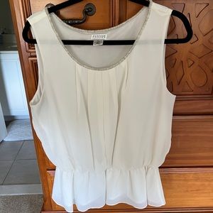 Allison Taylor Beaded Neckline Sleeveless Top Sz. XL